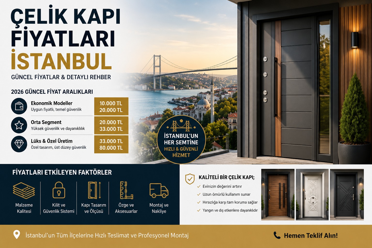 Çelik Kapı Fiyatları İstanbul (2026 Güncel Rehber) görseli